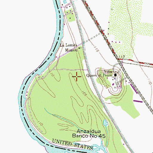Topographic Map of La Lomita (historical), TX