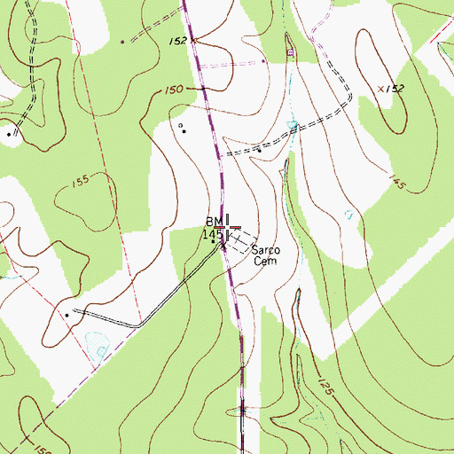 Topographic Map of Sarco, TX