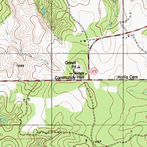 Topographic Map of Ridge, TX