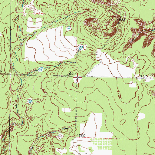 Topographic Map of Sandlin, TX