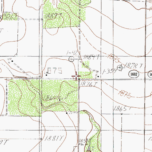 Topographic Map of Kiesling, TX