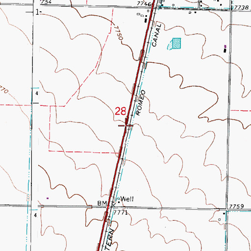 Topographic Map of Romeo Canal, CO