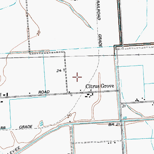Topographic Map of Citrus Grove, TX