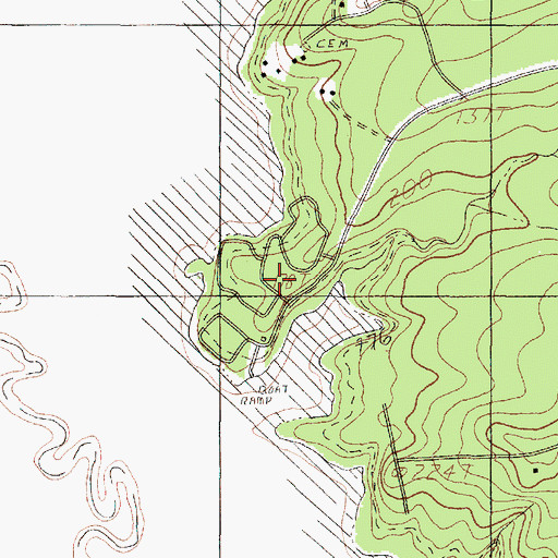 Topographic Map of Townsend, TX