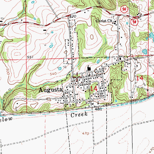 Topographic Map of Saint Charles City - County Library, MO