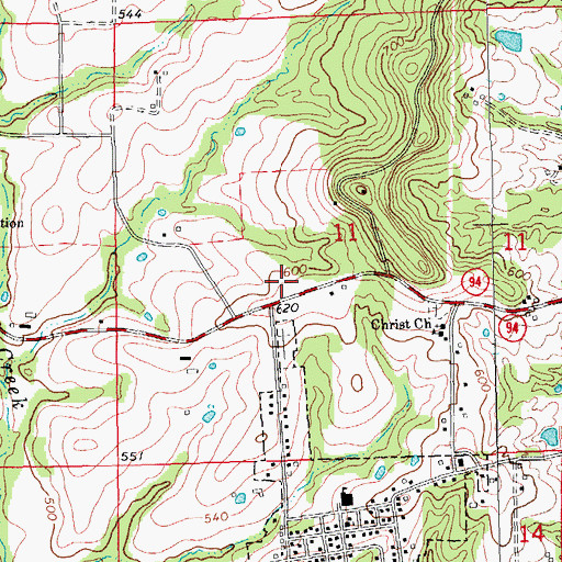 Topographic Map of Augusta Community Fire Company Station 1, MO