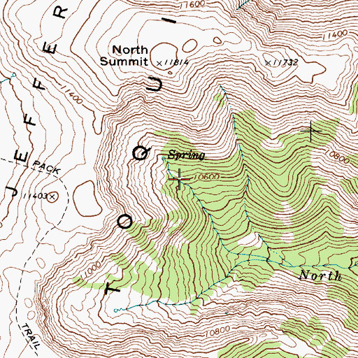 Topographic Map of Alta Toquima Wilderness, NV