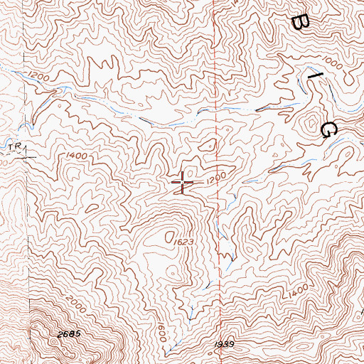 Topographic Map of Big Maria Mountains Wilderness, CA