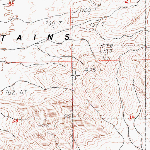 Topographic Map of Bigelow Cholla Garden Wilderness, CA