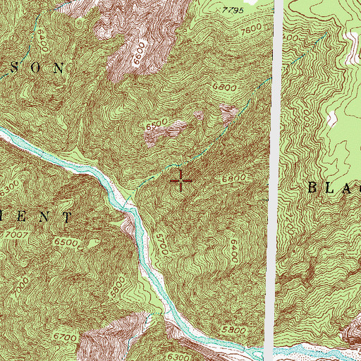 Topographic Map of Black Canyon of the Gunnison Wilderness, CO