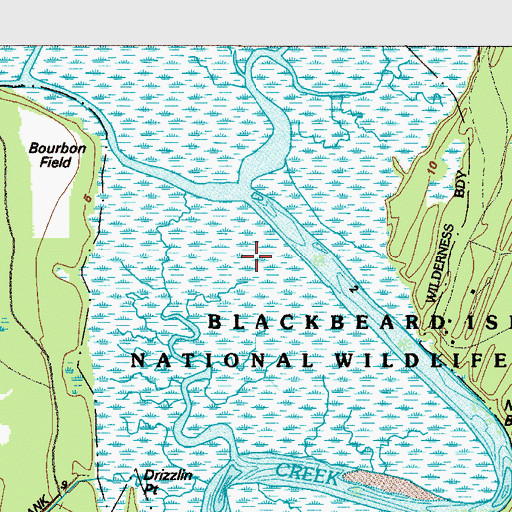 Topographic Map of Blackbeard Island Wilderness, GA