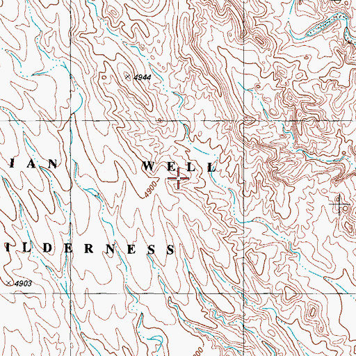 Topographic Map of Bosque del Apache Wilderness (Indian Well Unit), NM