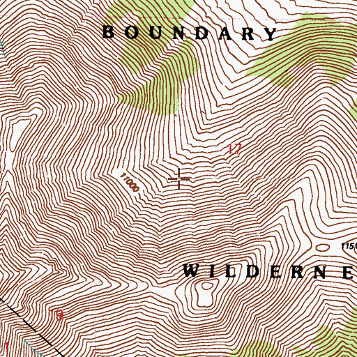 Topographic Map of Boundary Peak Wilderness, NV