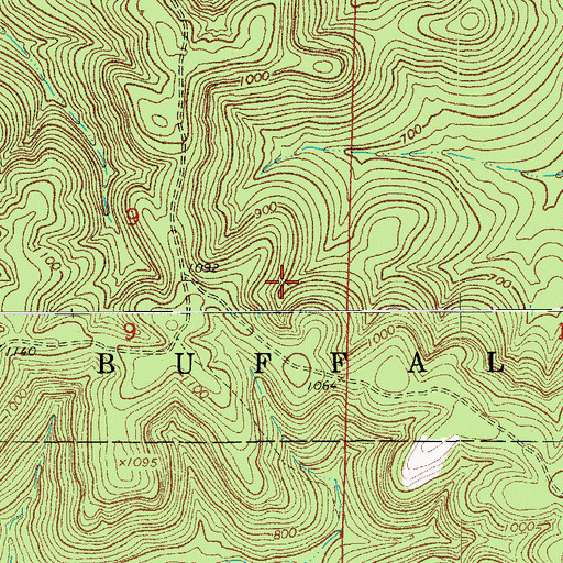 Topographic Map of Buffalo National River Wilderness, AR
