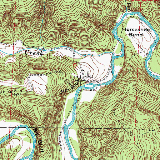 Topographic Map of Buffalo National River (Ponca Unit) Wilderness, AR