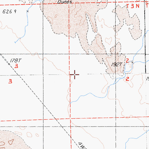 Topographic Map of Cadiz Dunes Wilderness, CA