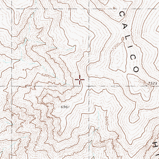Topographic Map of Calico Mountains Wilderness, NV