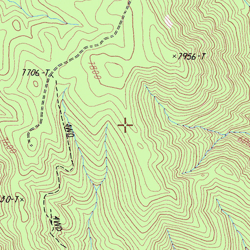 Topographic Map of Chimney Peak Wilderness, CA