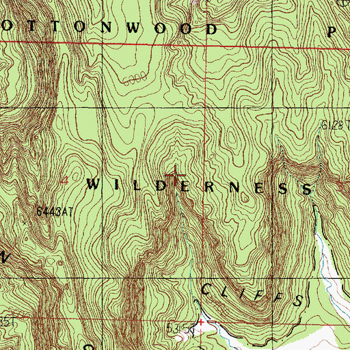 Topographic Map of Cottonwood Point Wilderness, AZ