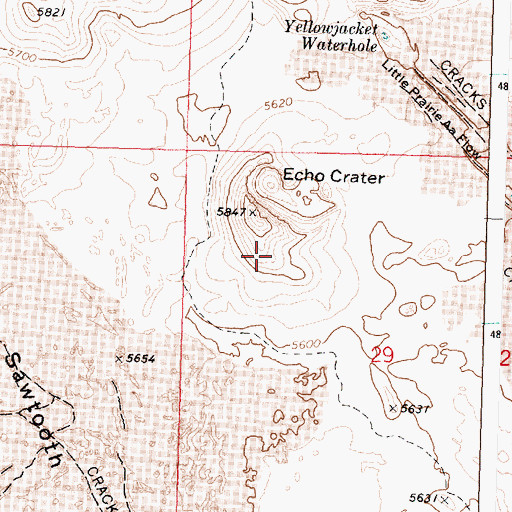 Topographic Map of Craters of the Moon National Wilderness Area, ID