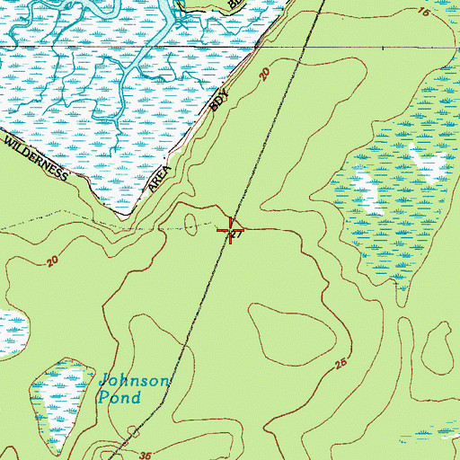 Topographic Map of Cumberland Island Wilderness, GA