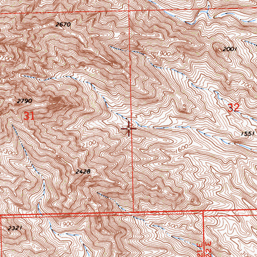 Topographic Map of Dead Mountains Wilderness, CA