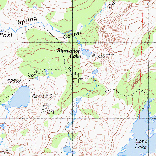 Topographic Map of Emigrant Wilderness, CA
