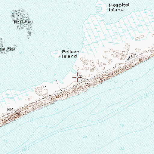 Topographic Map of Otis Pike Fire Island High Dune Wilderness, NY