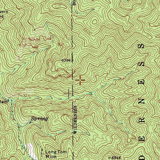 Topographic Map of Galiuro Wilderness, AZ