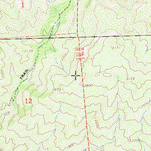 Topographic Map of Garcia Wilderness, CA