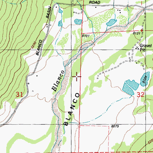 Topographic Map of Blanco Basin, CO