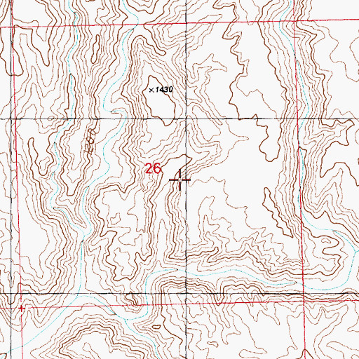 Topographic Map of Gibraltar Mountain Wilderness, AZ