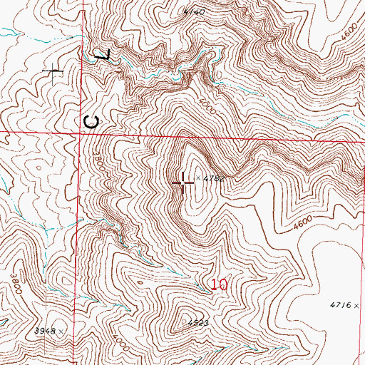 Topographic Map of Grand Wash Cliffs Wilderness, AZ