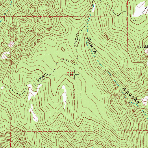 Topographic Map of Greenhorn Mountain Wilderness, CO