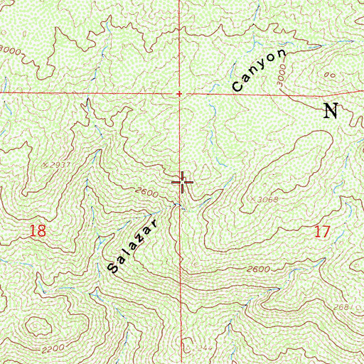Topographic Map of Hauser Wilderness, CA