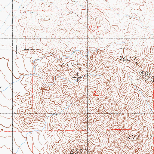 Topographic Map of Hollow Hills Wilderness, CA