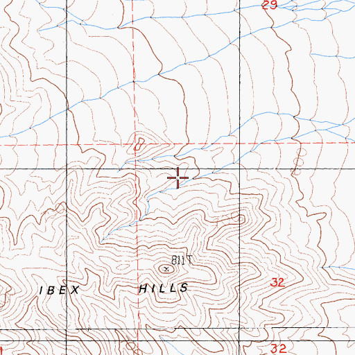 Topographic Map of Ibex Wilderness, CA