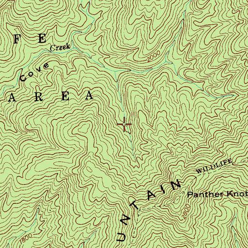 Topographic Map of Little Frog Mountain Wilderness, TN