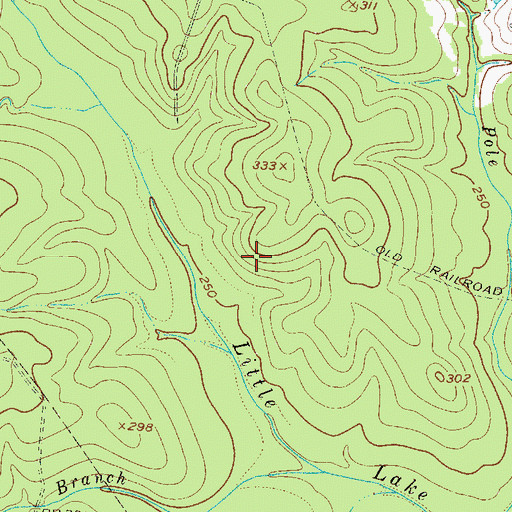 Topographic Map of Little Lake Creek Wilderness, TX
