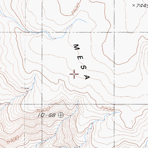 Topographic Map of Malpais Mesa Wilderness, CA