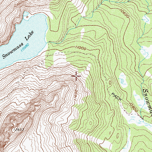 Topographic Map of Maroon Bells-Snowmass Wilderness, CO