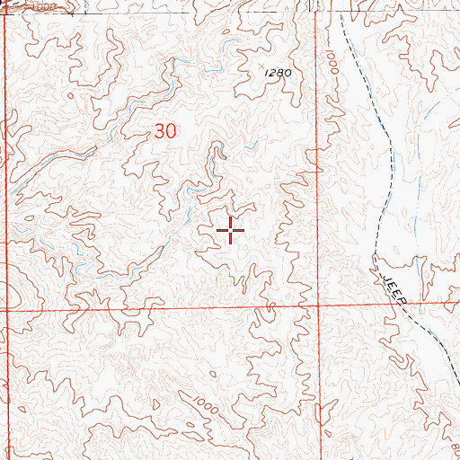 Topographic Map of Mecca Hills Wilderness, CA