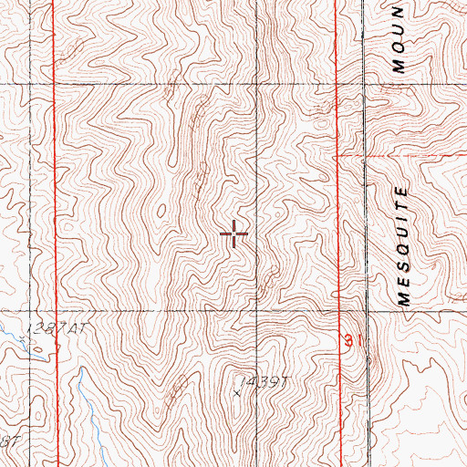 Topographic Map of Mesquite Wilderness, CA