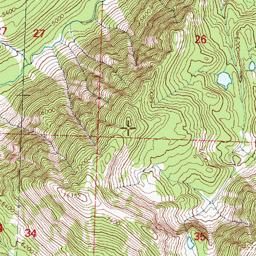 Topographic Map of Mission Mountains Wilderness, MT