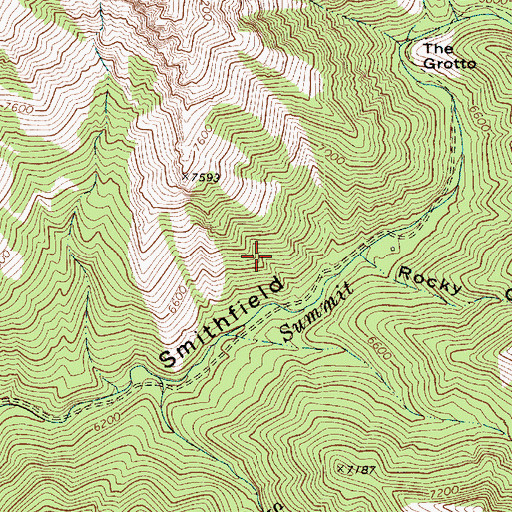 Topographic Map of Mount Naomi Wilderness, UT