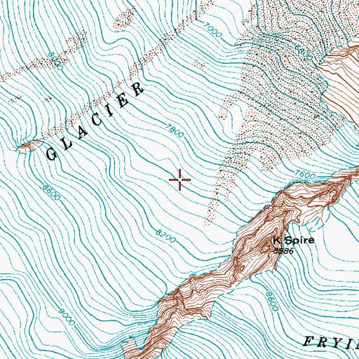 Topographic Map of Mount Rainier Wilderness, WA