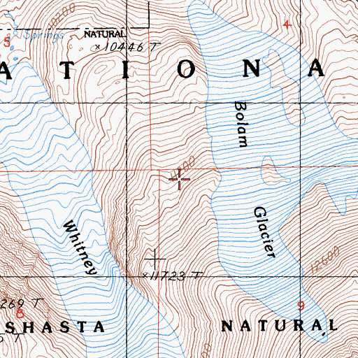 Topographic Map of Mount Shasta Wilderness, CA