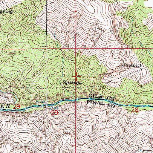 Topographic Map of Needle's Eye Wilderness, AZ