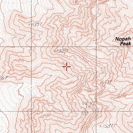 Topographic Map of Nopah Range Wilderness, CA