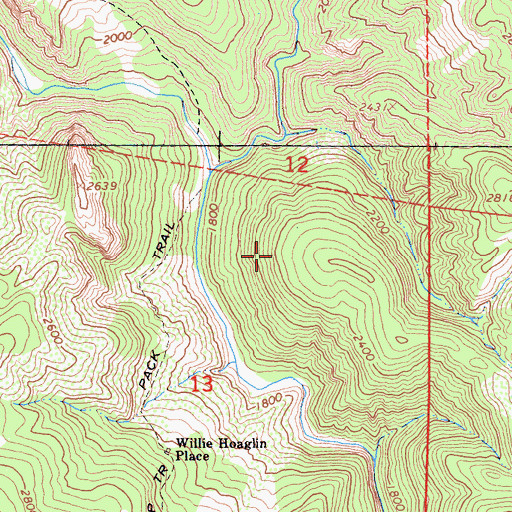 Topographic Map of North Fork Wilderness, CA
